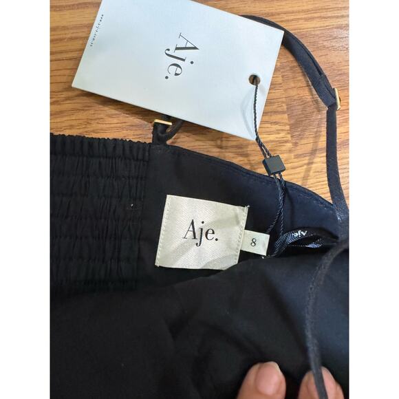 AJE.  black ELSIE PLEAT MINI PARTY DRESS size 8 - Picture 10 of 13